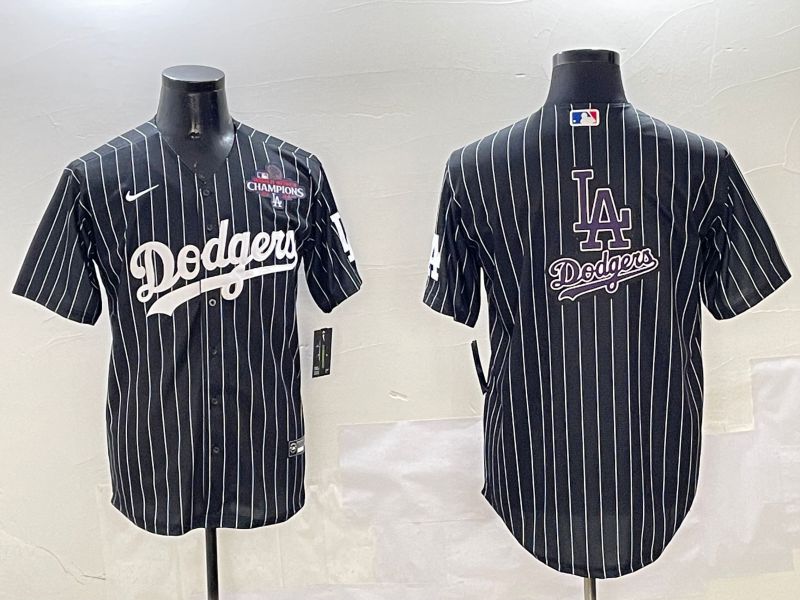 Men Los Angeles Dodgers Blank Black Stripe Jointly Name 2025 Nike MLB Jersey style 21->los angeles dodgers->MLB Jersey